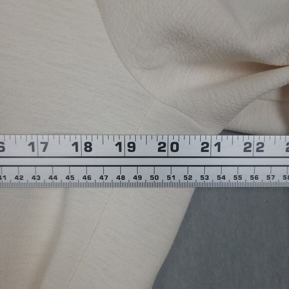 Madewell Texture & Thread Women's Crepe Wrap Crop Top Sz Large Long Sleeve Cream - Picture 11 of 14